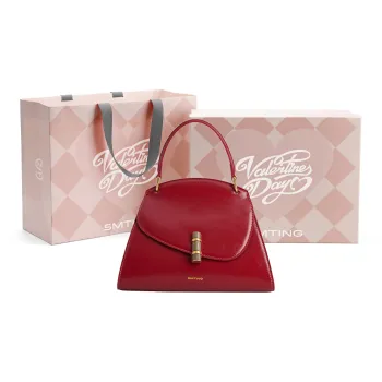 Simedin Cow Leather One Shoulder Handbag Small Size Women's Red