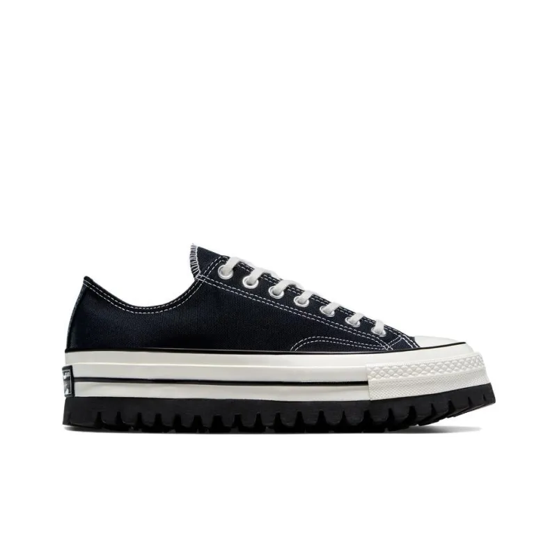 Converse Chuck 70 Lugged Anti Slip Wear Resistant Low Top Canvas Shoes Unisex Black White-1
