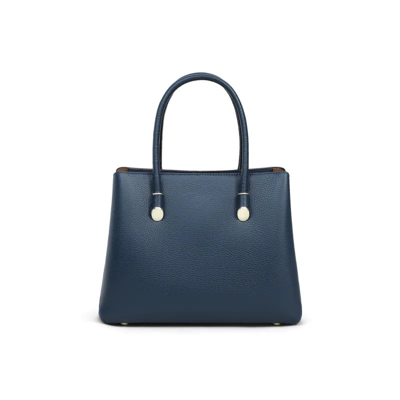 MILLIE'S Cow Leather Shoulder Bag Crossbody Bag Handbag Large Size Women's Dark Blue-5