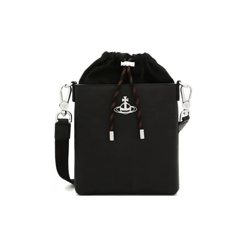 Vivienne Westwood Saffiano Leather Crossbody Bag Shoulder Bag Women's Black-0
