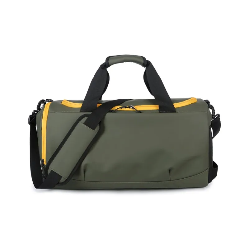 CMLZIUA Polyester Gym Bag Large Size Unisex Black/Yellow/Green-0