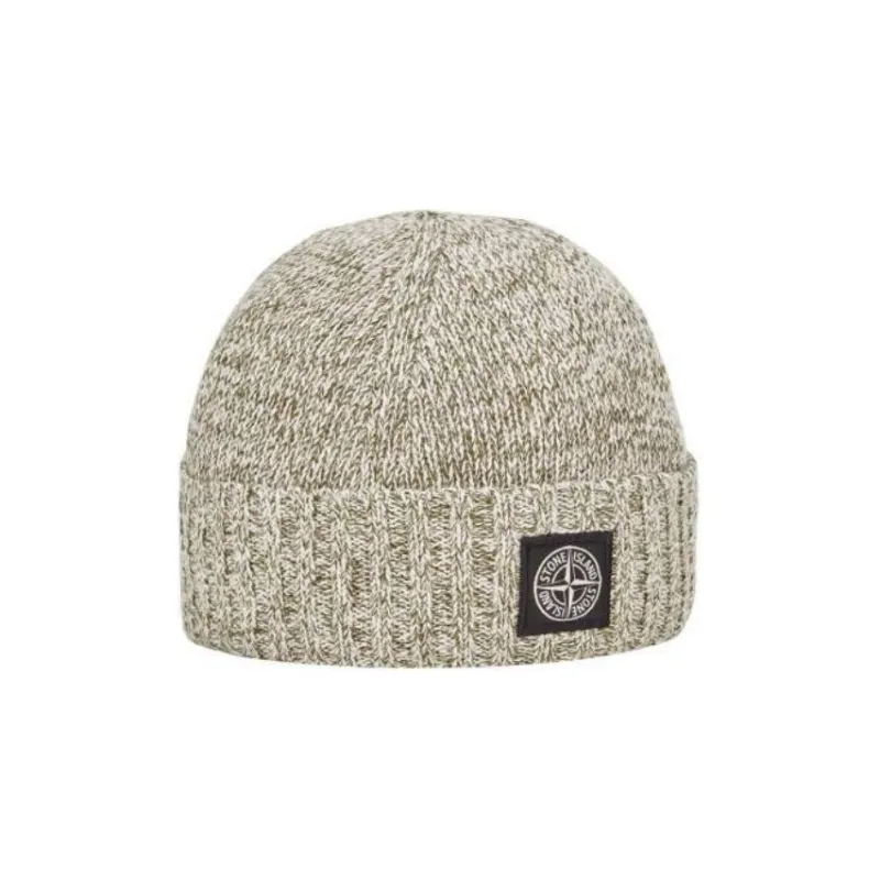 STONE ISLAND Organic Soft Cotton Beanies Kids' Green-0