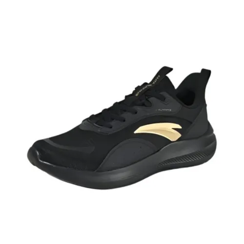 ANTA Running Shoes Men Low-Top Black/Metal Gold