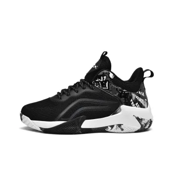 Yalu Basketball Shoes Unisex Low Top Black White/Black Cyan Green Moon/White