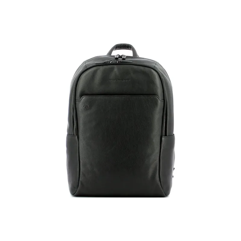 PIQUADRO Leather Backpack Regular Unisex Black-1