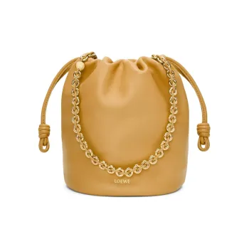 LOEWE Flamenco Napa Lambskin Bucket Bag Handbag Shoulder Bag Crossbody Bag Women's Desert Yellow