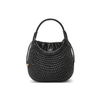 LOEWE Calfskin Woven Bag, One Shoulder, Crossbody, Portable Women's Black