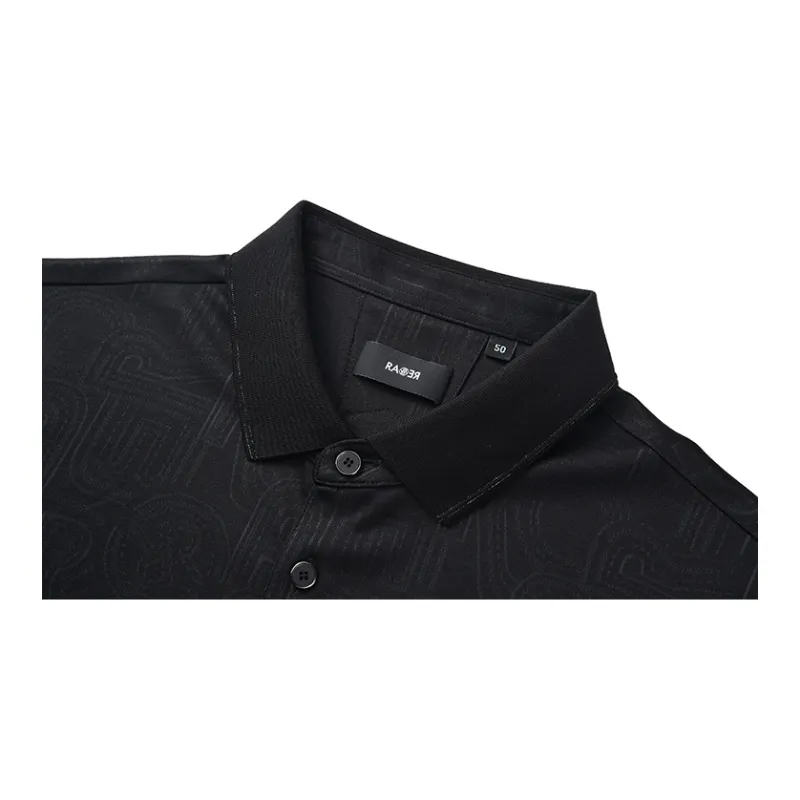 RARE Polo Shirt Short Sleeved T Shirts Men's Black-3