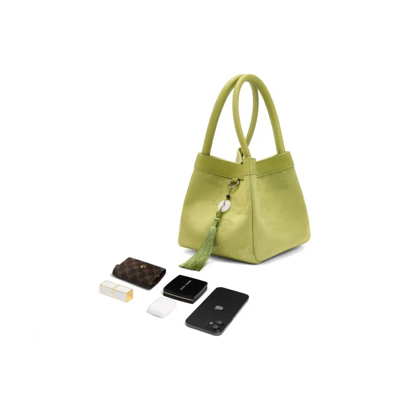 BELLE Premium Shoulder Bag, Crossbody Bag Trumpets Women's Green-4