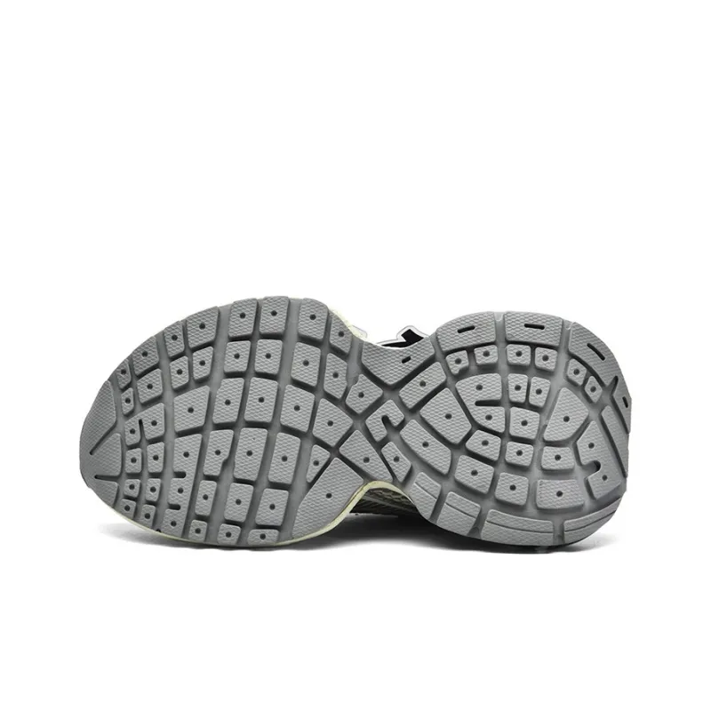 KUX Wear Resistant Slip Resistant Low Top Chunky Sneakers Unisex Silver Black-4