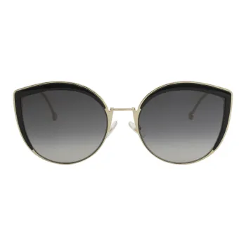 FENDI Metal Cat Eye Sunglasses Women's Gold