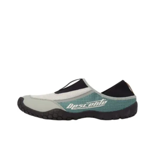 DESCENTE Slip Resistant Quick Dry Low Top Casual Shoes Unisex Gray Green