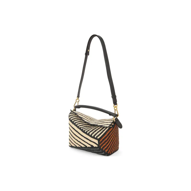 LOEWE Cow Leather Shoulder Bag, Crossbody Bag Small Size Women's Natural & Honey Gold-2