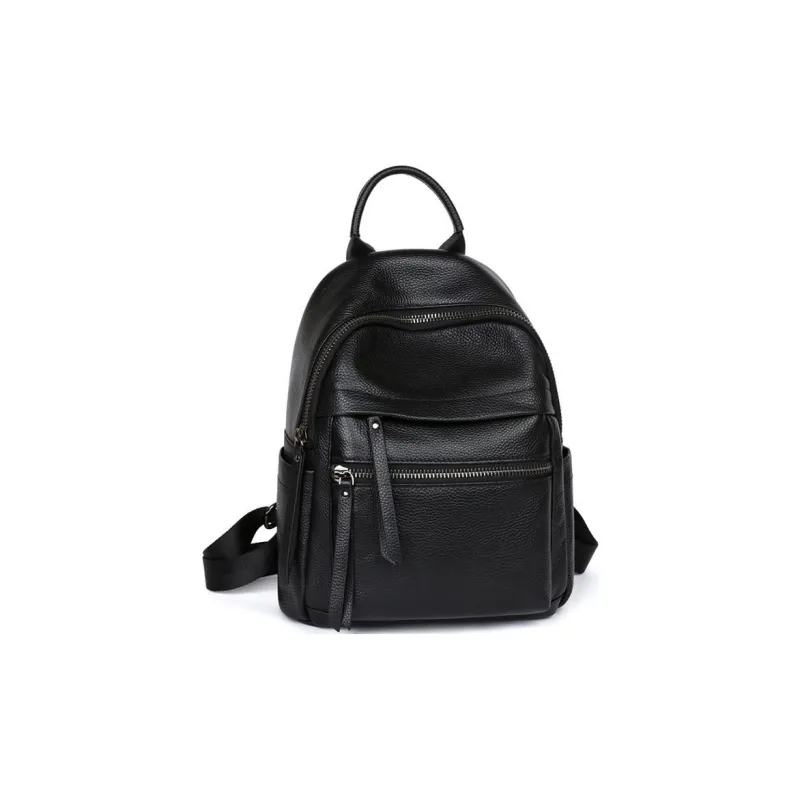 VINEY Cow Leather Backpack Handbag Tubas Women's Black-3