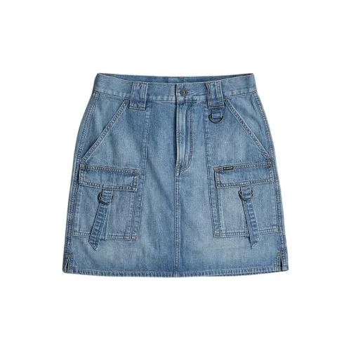 G-STAR RAW Casual Short Skirts Women's Off-White Dark Blue