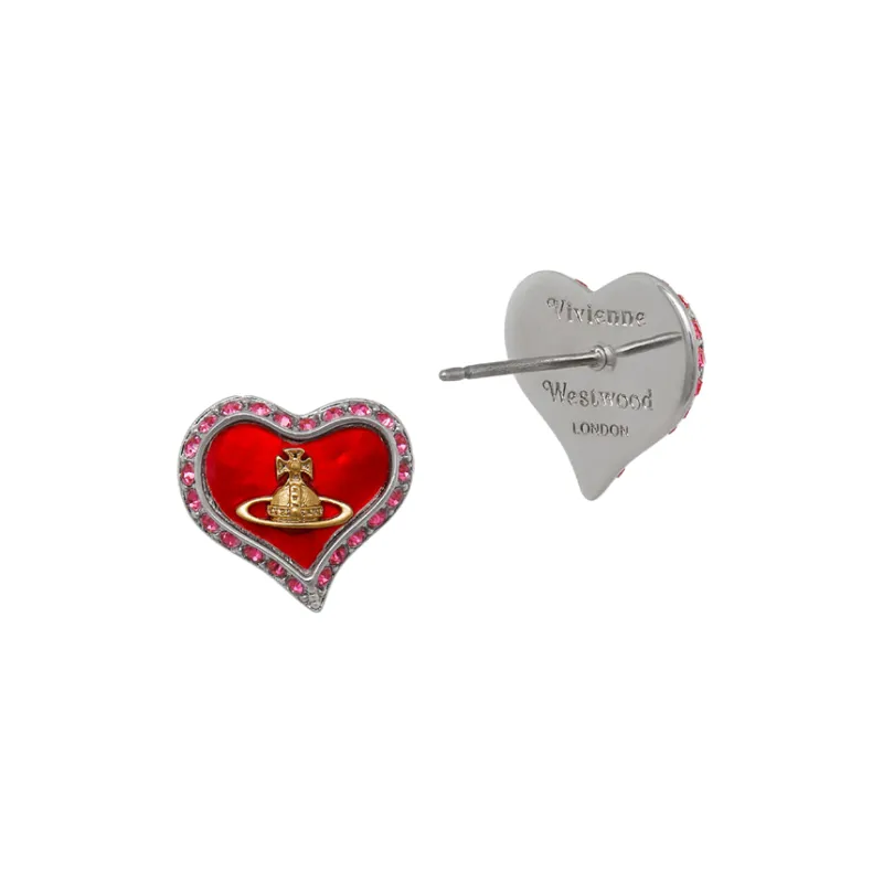 Vivienne Westwood Orb Heart-Shaped Embellished Earrings-1
