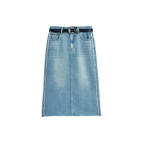 Love to serve Denim Long Skirts Women's Denim Light Blue