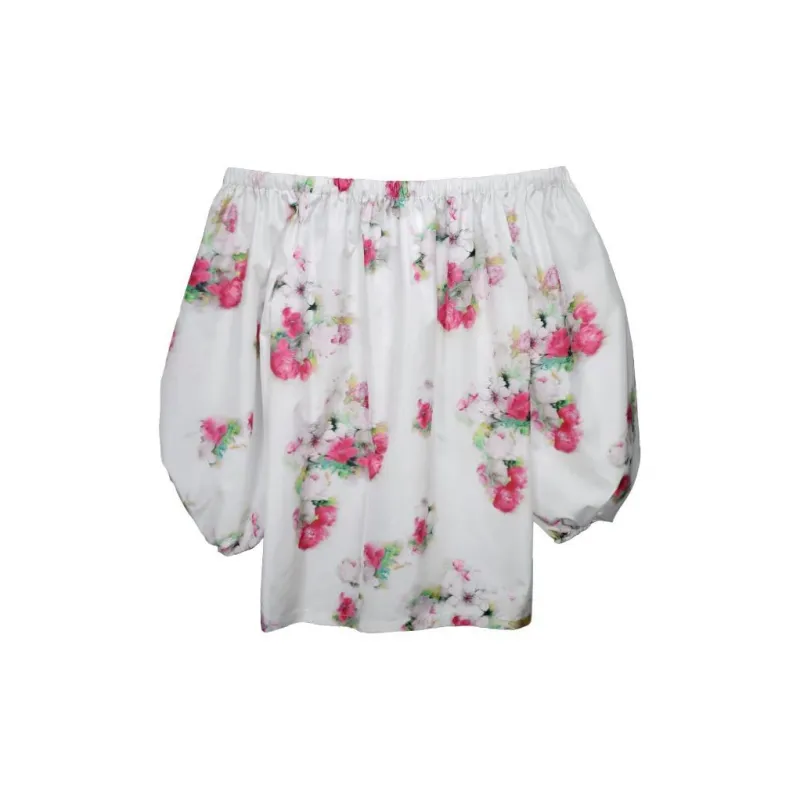 MaxMara Studio Floral Patterned Off Shoulder Top-1