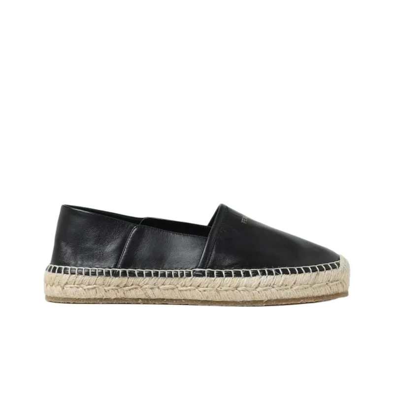 FERRAGAMO Logo-debossed Leather Espadrilles-1