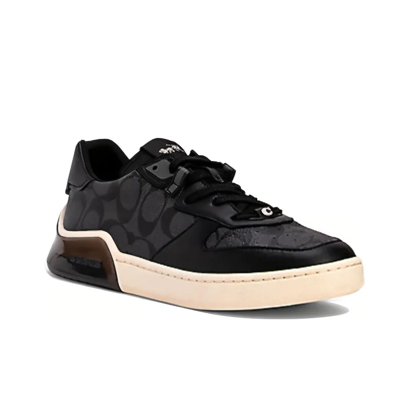 COACH CitySole Low Top Stylish Skateboarding Shoes Men's Black Beige White-2