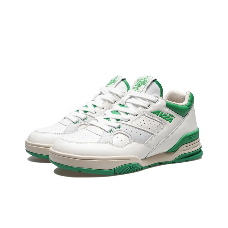 AVIA 855L Series Cushioning Wear Resistant Low Top Vintage Basketball Shoes Women's White Green-2