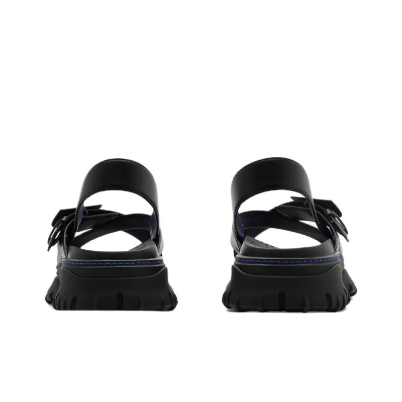Burberry Crossover-straps Leather Sandals-3