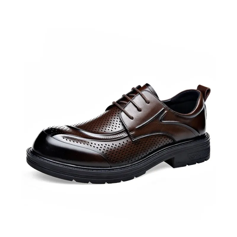 YEDANI Dress Shoes Men Low Top Black/Brown-7