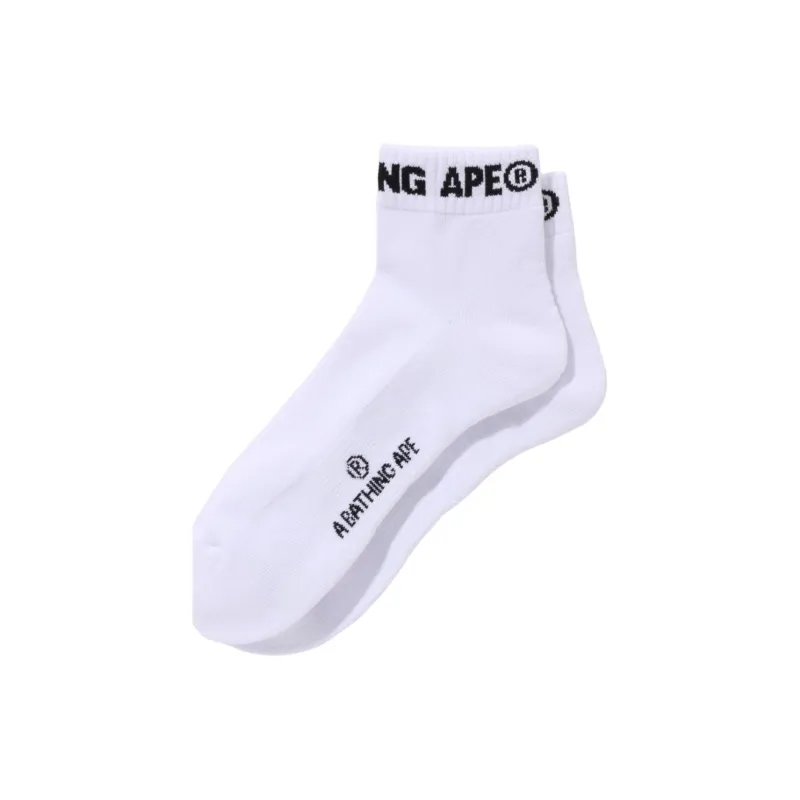 Bape Logo Short Socks White-2