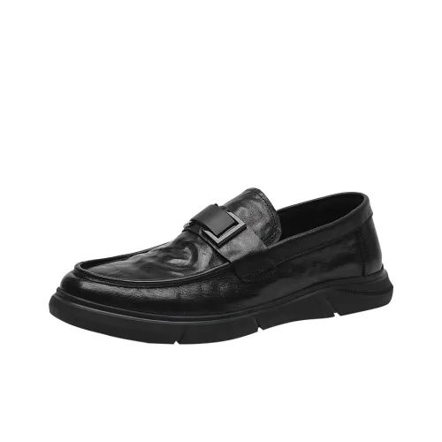 Mo Xu Men's Casual Shoes Men Low-Top Black