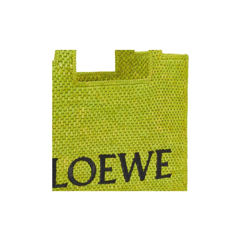 LOEWE Font Tote Raffia Shoulder Bag, Crossbody Bag, Handbag Medium Size Women's Pasture Green-5