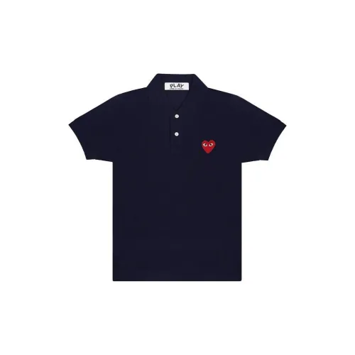 CDG Play Polo Shirts Unisex Navy