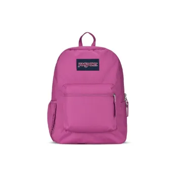 JanSport Polyester Backpack Medium Size Unisex Black Plum Pink