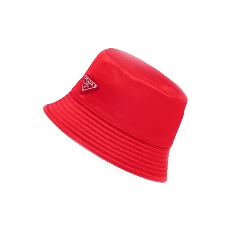PRADA Cotton Bucket Hats Unisex Red-1