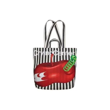 Crying Center Fabric Tote Bag, Shopping Bag, Shoulder Bag, Handbag Regular Women's Black White