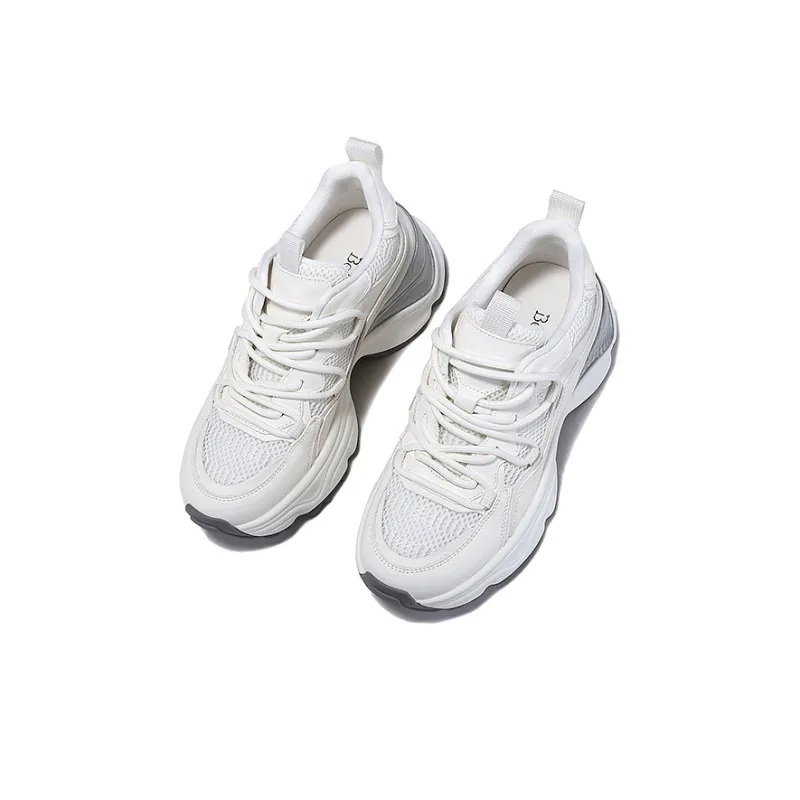 BELLALILY Anti-Slip And Wear-Resistant Height Increasing Low-Top Chunky Sneakers Women's-3