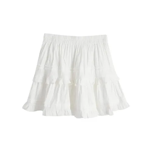 Love to serve Casual Short Skirts Women's White