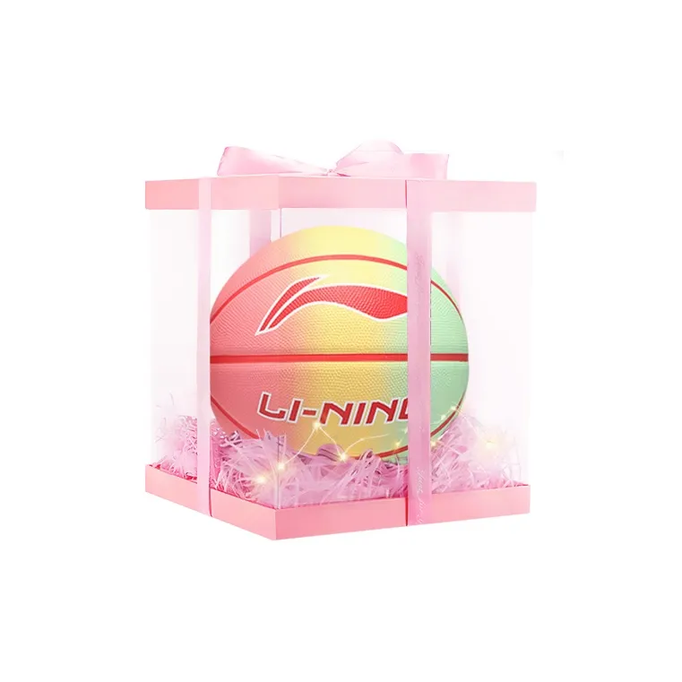 LiNing Rubber Basketball Pink Yellow Green Size 7 Training Unisex-4