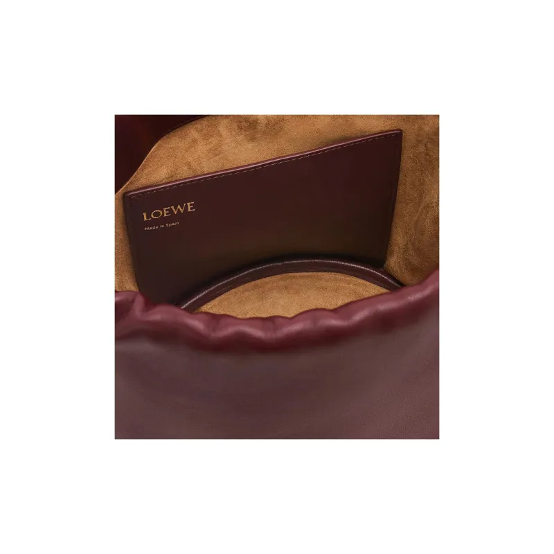 LOEWE Flamenco Sheepskin Bucket Bag Handbag Shoulder Bag Crossbody Bag Women's Deep Burgundy Red-7