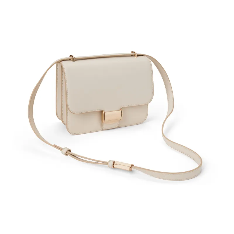 CHARLES&KEITH Polyurethane Synthetic Leather Crossbody Bags Medium Size Women's Beige/Chocolate-2