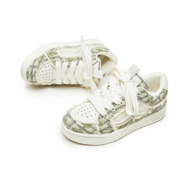 IMARSE Skateboard Shoes Unisex Low Top White/Green/Gray-4