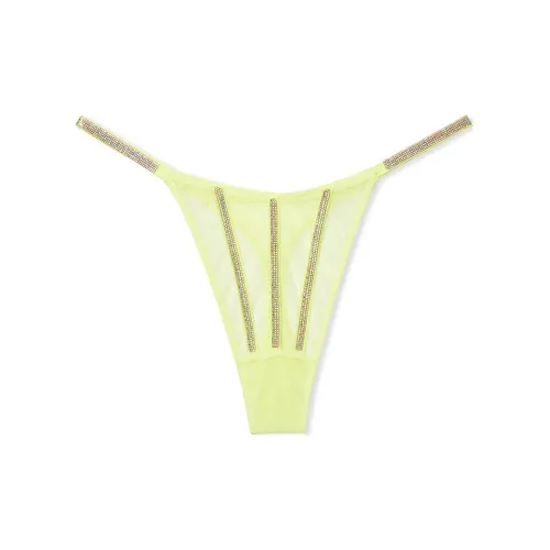 Victoria's Secret PINK VERY SEXY Sheer Shine Thong Panty/Citron Glow Underpants Women's 1 Pack Lemon