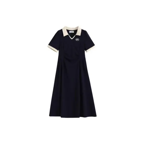 Oddgoods Short-Sleeved Dresses Women's Dark Blue