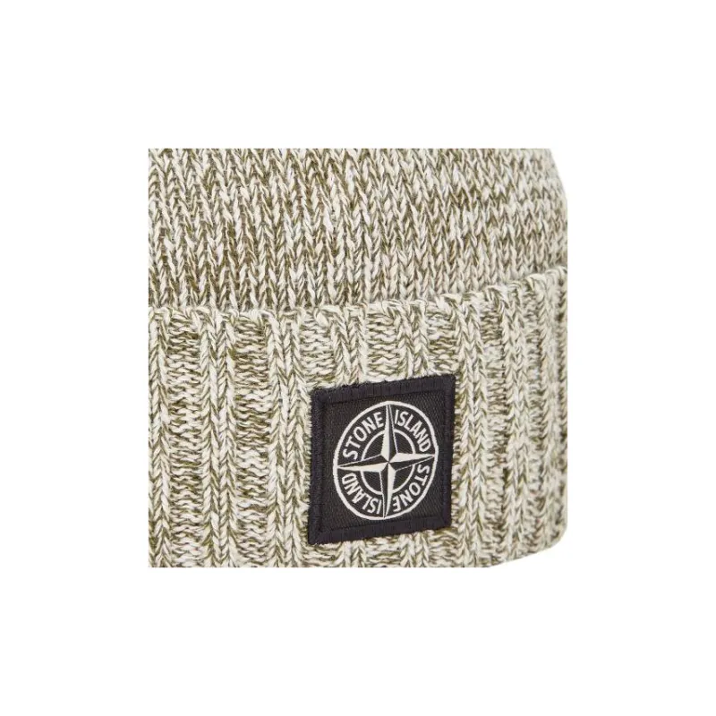 STONE ISLAND Organic Soft Cotton Beanies Kids' Green-2