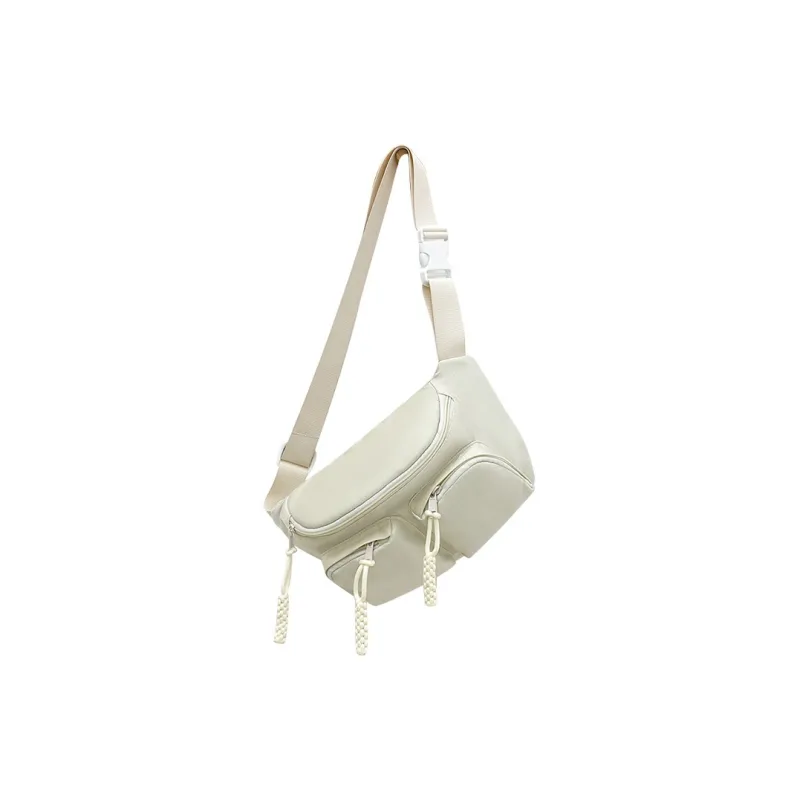 DOSRFINI High quality Fabric Crossbody Bag Medium Size Unisex White/Black-1