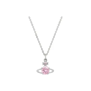 Vivienne Westwood Brass, Cubic Zirconia Crystal Necklaces Women's Silver