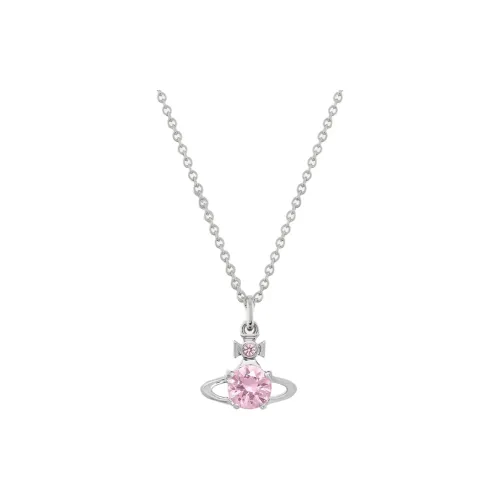 Vivienne Westwood Brass, Cubic Zirconia Crystal Necklaces Women's Silver