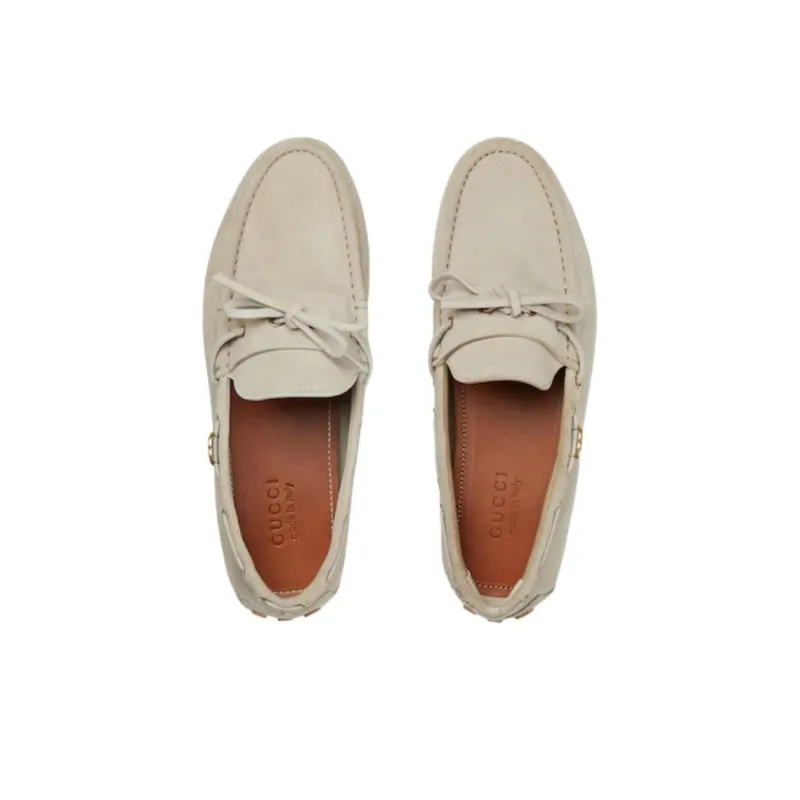 GUCCI DRIVER Beanie Shoes Men's Beige-3