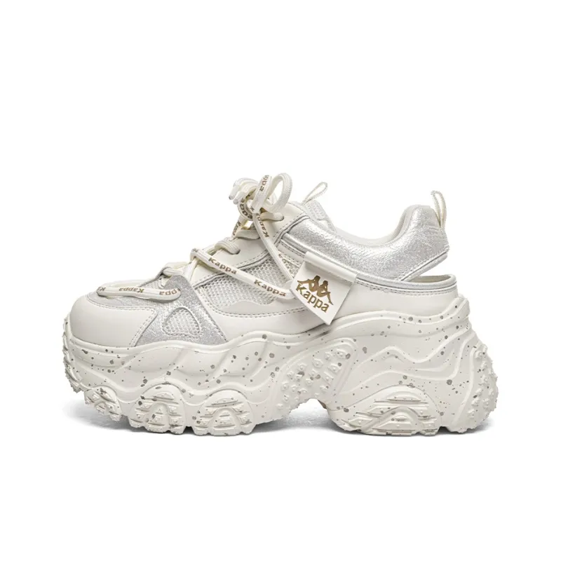 Kappa Anti Slip And Wear Resistant Height Increasing Low Top Chunky Sneakers Women's Cool Gray-0