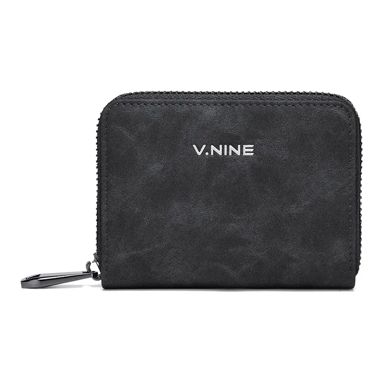 V.NINE Synthetic Leather Coin Purses Card Holders Medium Size Men's Brown/Black/Blue-2