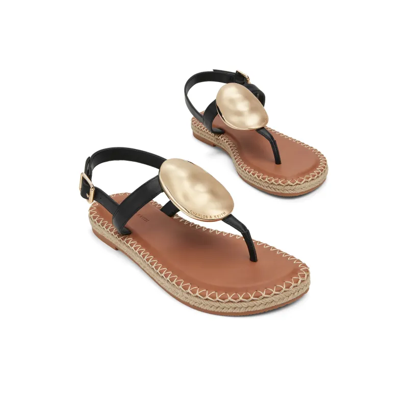 CHARLES&KEITH Small Ck One Strap Sandals 2.1cm Women's Beige/Beige/Black-7